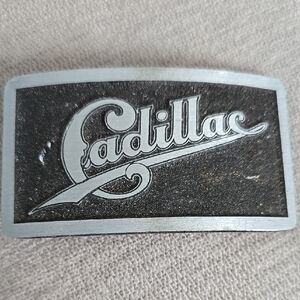 Cadillac Silver and Black Belt Buckle